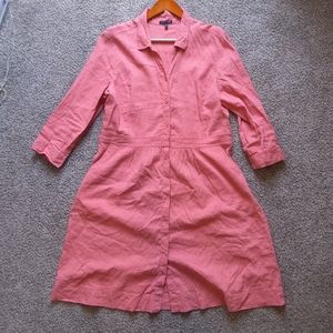 Dusty pink size L Eileen Fisher shirt dress with pockets!